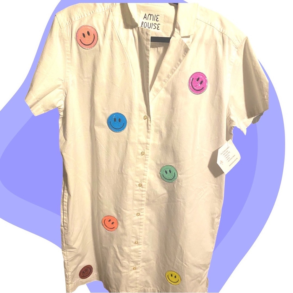 Shirt Dress with sequin patches